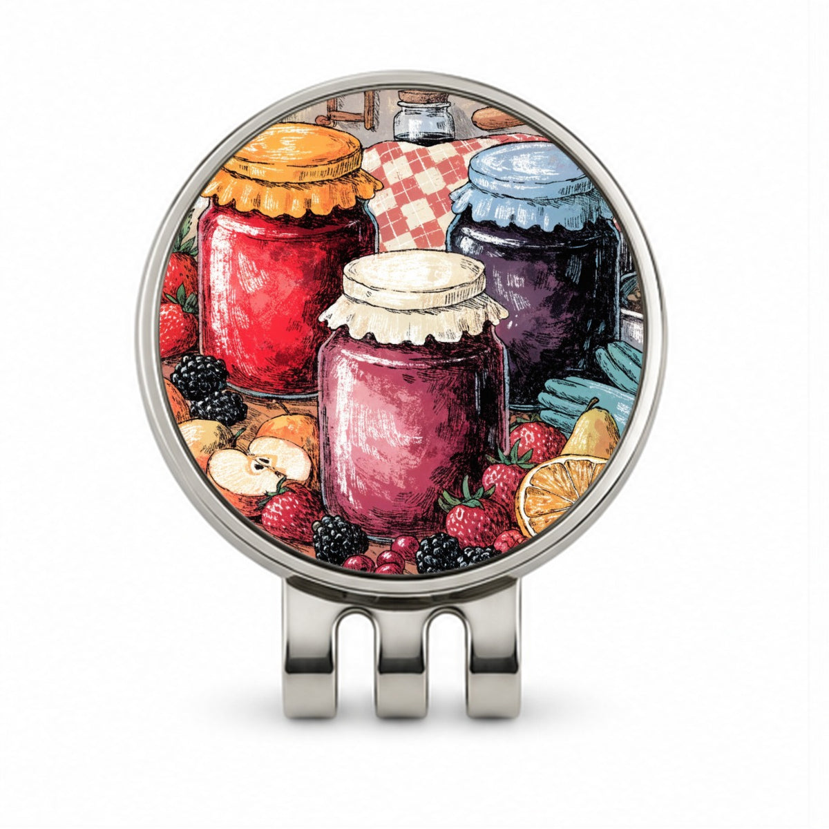 Homemade Jam Preserves Golf Hat Clip with Ball Marker