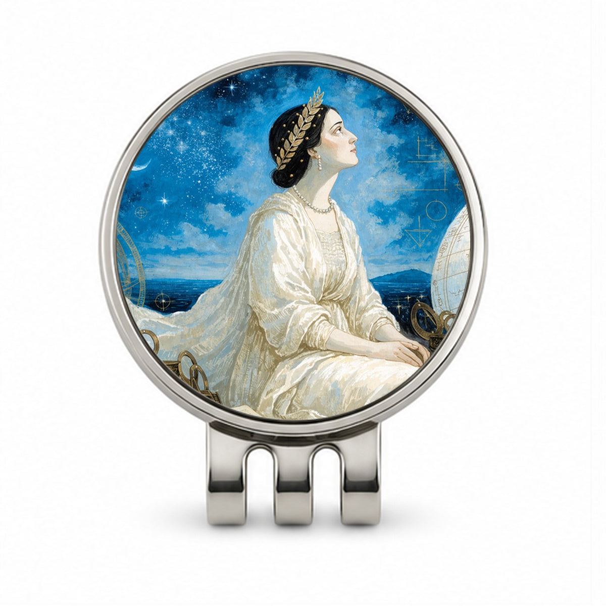 Hypatia Ancient Astronomer Golf Hat Clip with Ball Marker