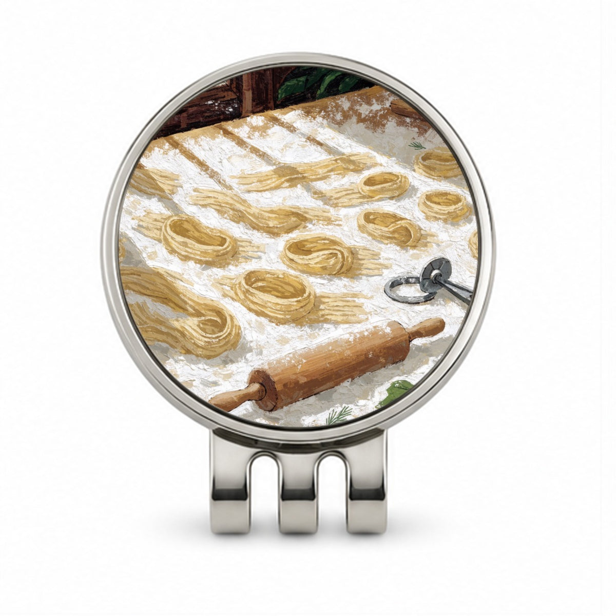 Italian Pasta Making Golf Hat Clip with Ball Marker
