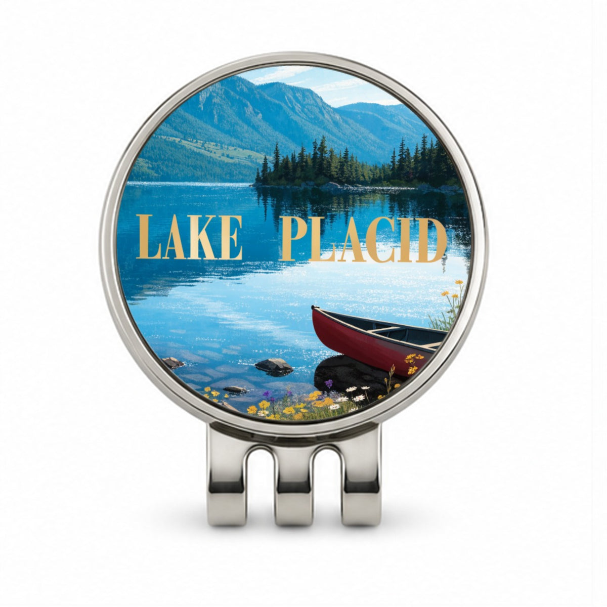 Lake Placid New York Travel Golf Hat Clip with Ball Marker