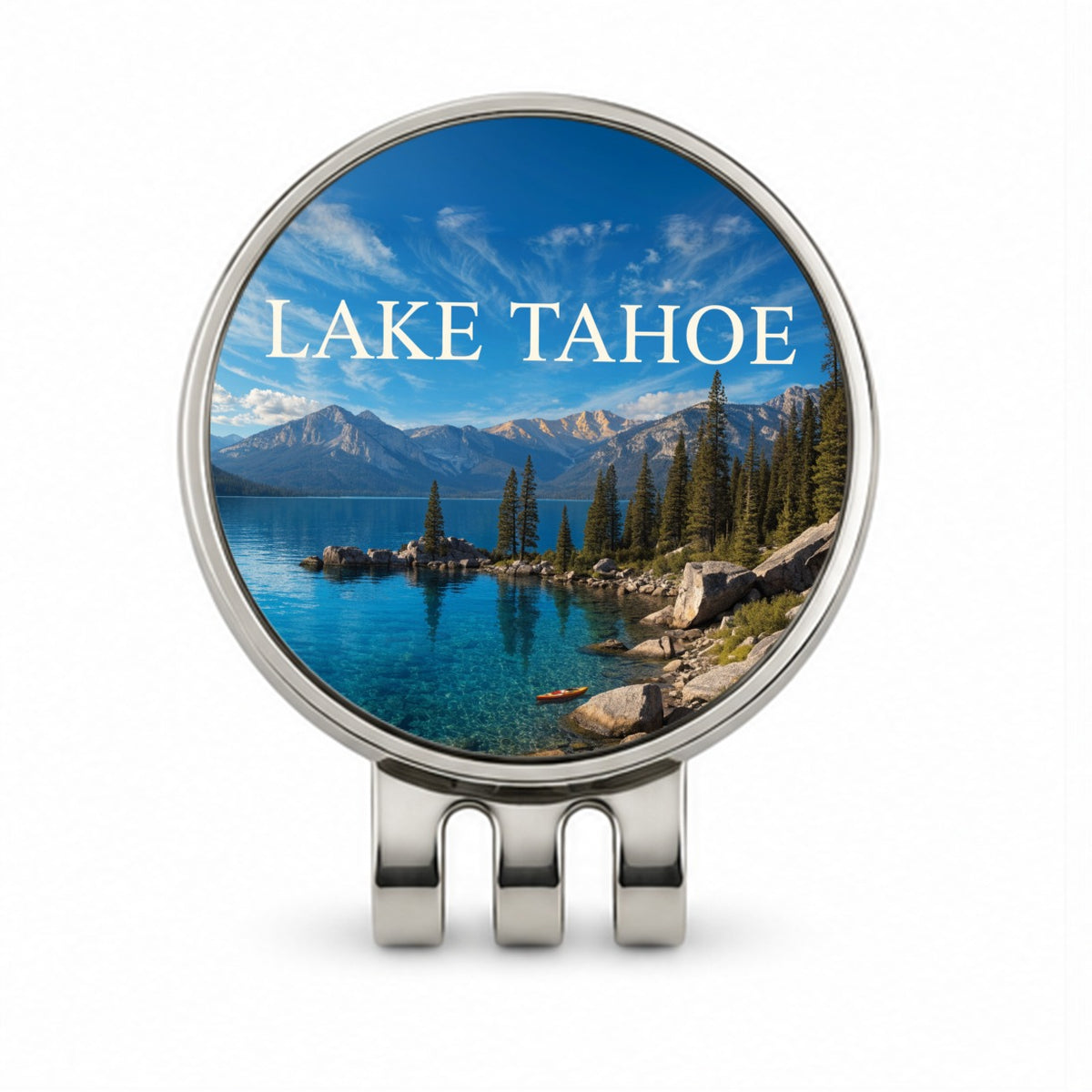Lake Tahoe California Nevada Travel Golf Hat Clip with Ball Marker