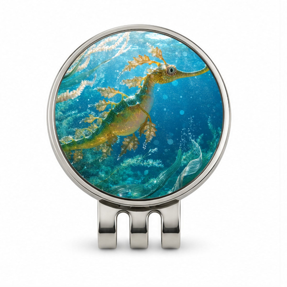 Leafy Seadragon Ocean Golf Hat Clip with Ball Marker