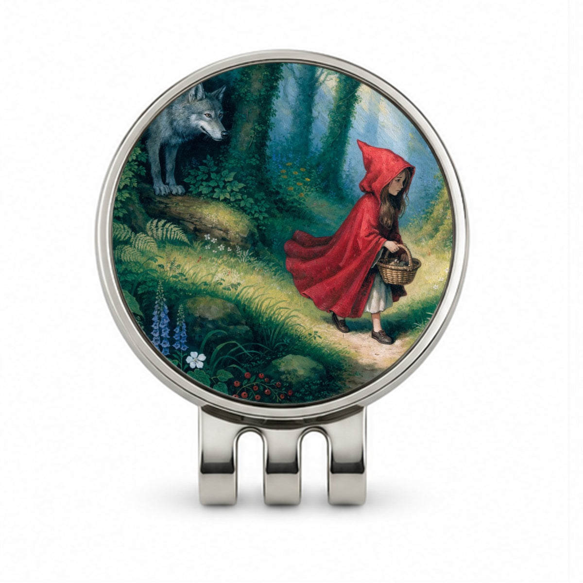 Little Red Riding Hood Fairy Tale Golf Hat Clip with Ball Marker