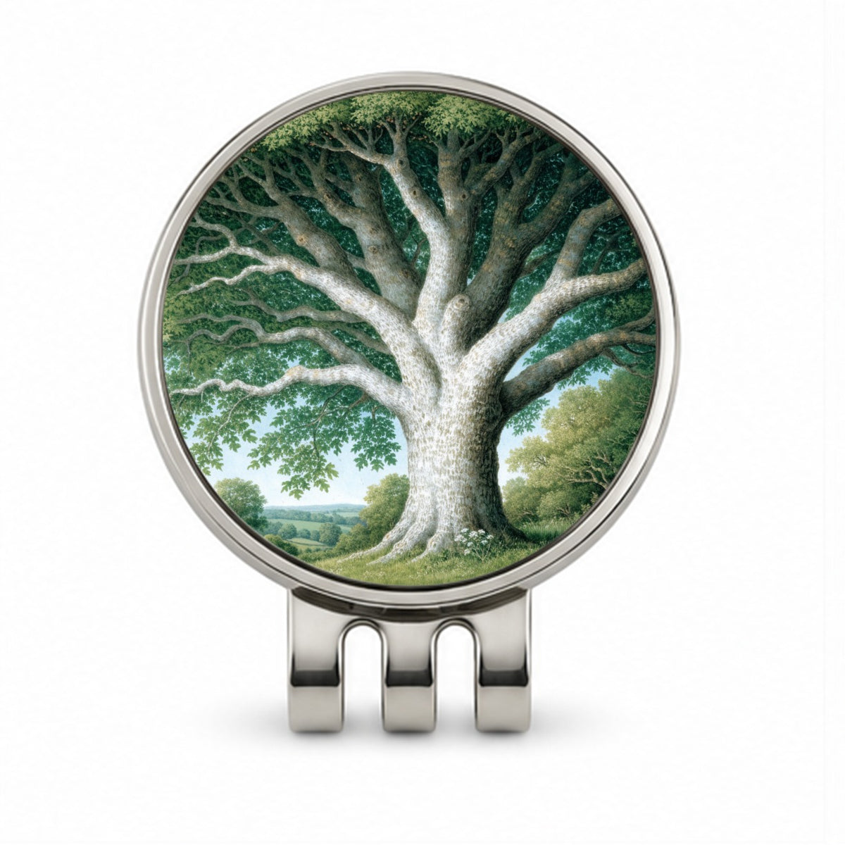 Majestic Sycamore Tree Golf Hat Clip with Ball Marker