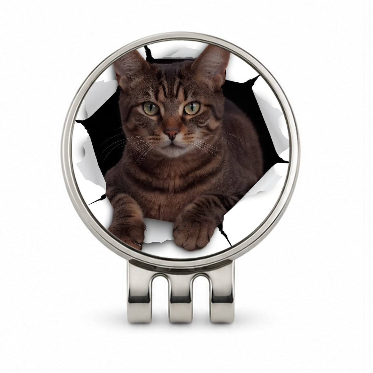 Manx Cat Breakout Golf Hat Clip with Ball Marker