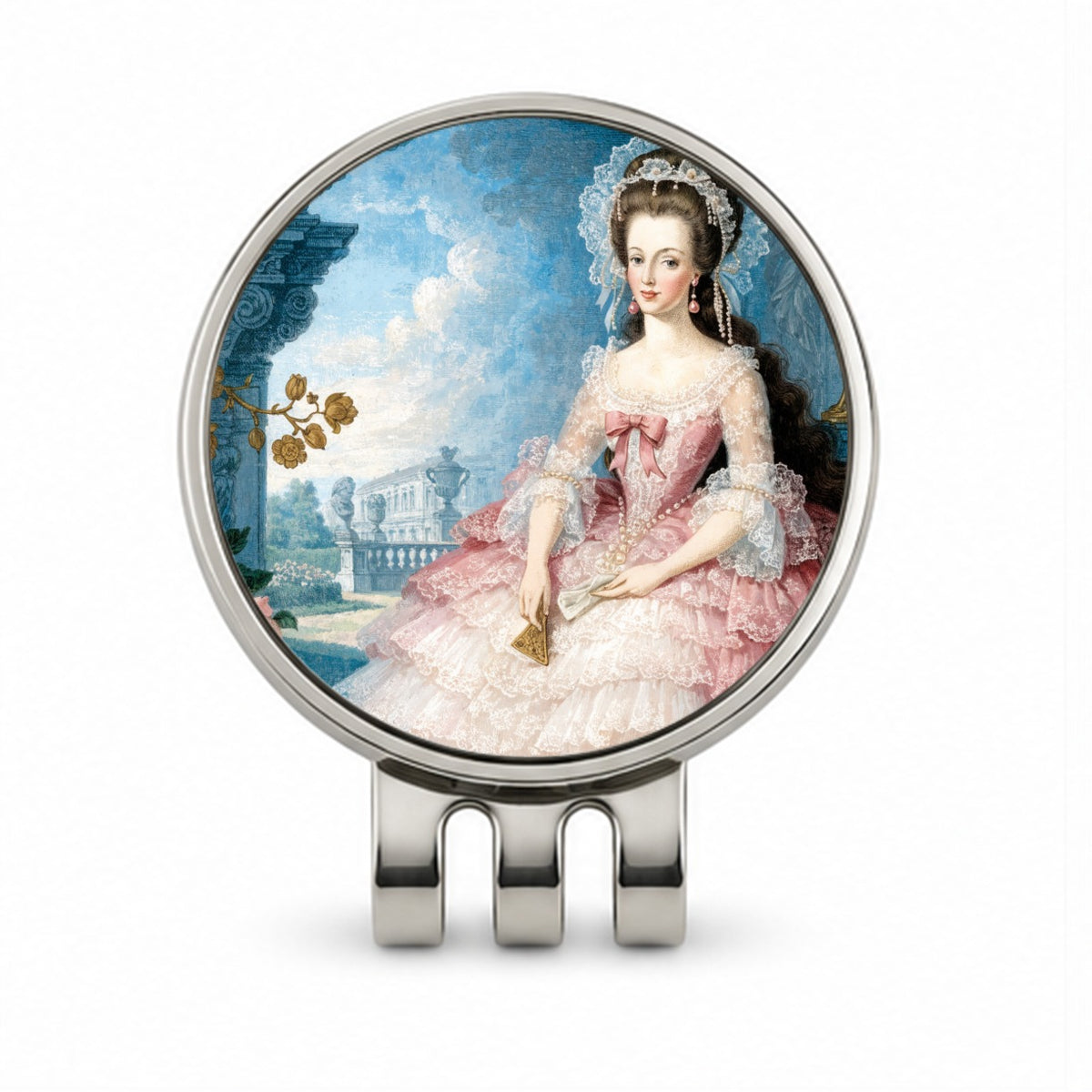 Marie Antoinette French Queen Golf Hat Clip with Ball Marker