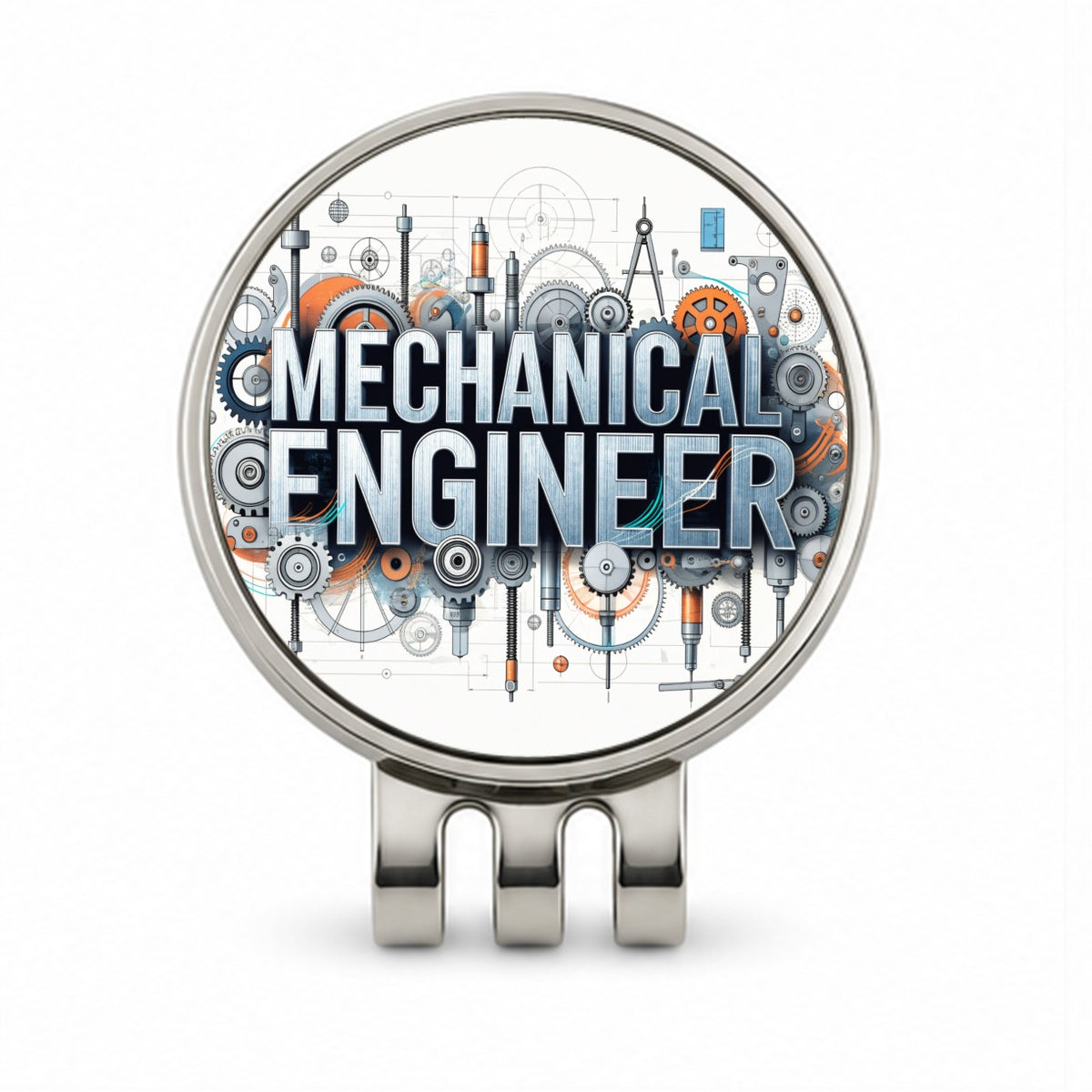 Mechanical Engineer Golf Hat Clip with Ball Marker