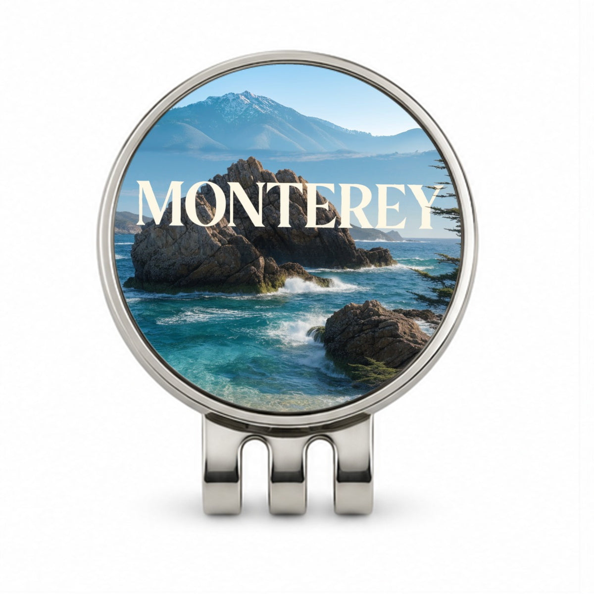 Monterey California Travel Ocean Golf Hat Clip with Ball Marker