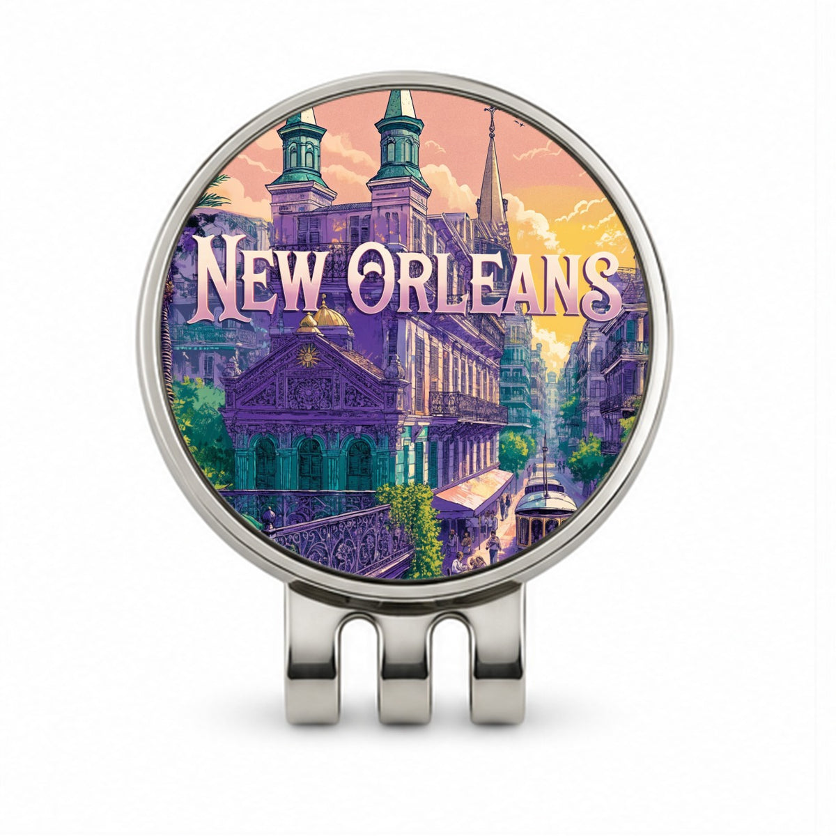 New Orleans Louisiana Travel City Golf Hat Clip with Ball Marker