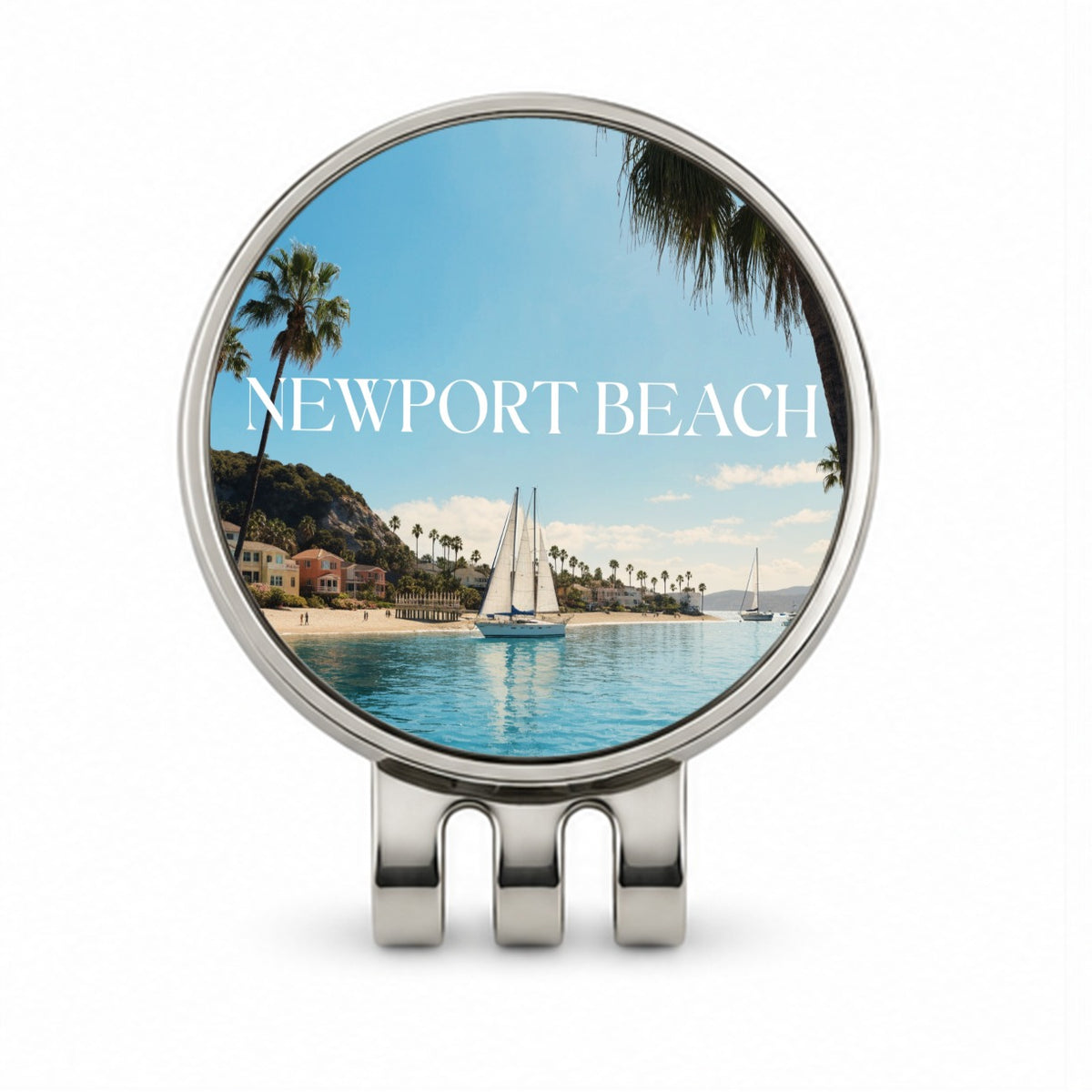 Newport Beach California Travel Golf Hat Clip with Ball Marker