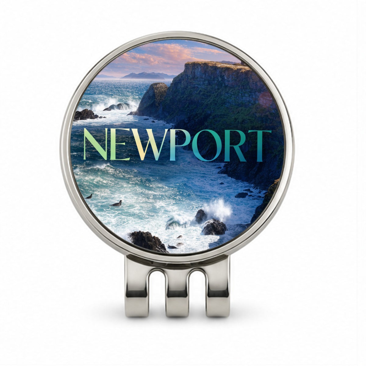 Newport Oregon Travel Golf Hat Clip with Ball Marker