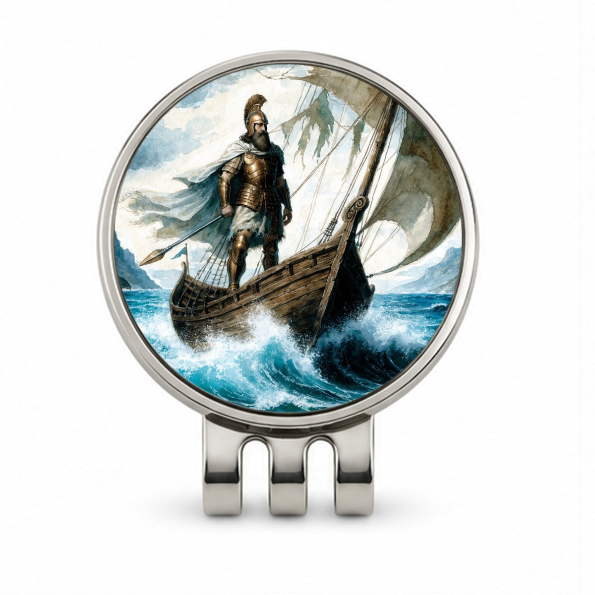 Odysseus Greek Mythology Golf Hat Clip with Ball Marker