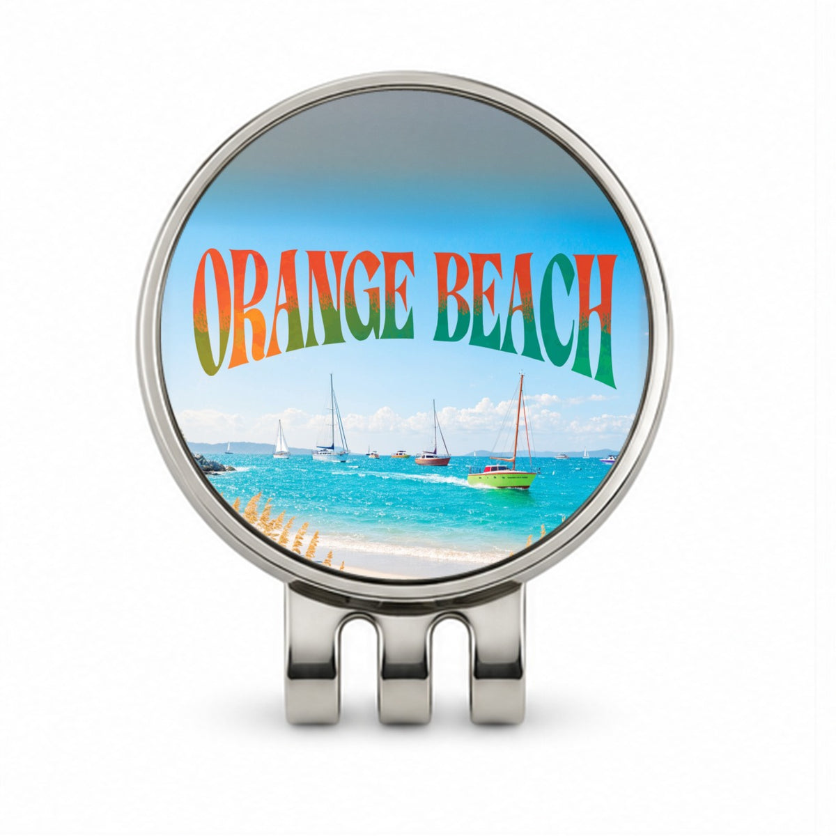 Orange Beach Alabama Travel Golf Hat Clip with Ball Marker