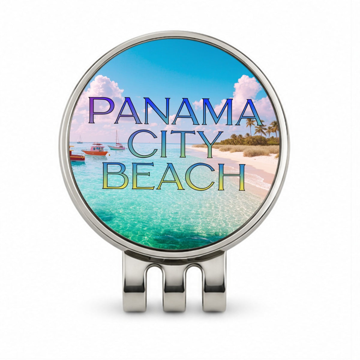 Panama City Beach Florida Travel Golf Hat Clip with Ball Marker
