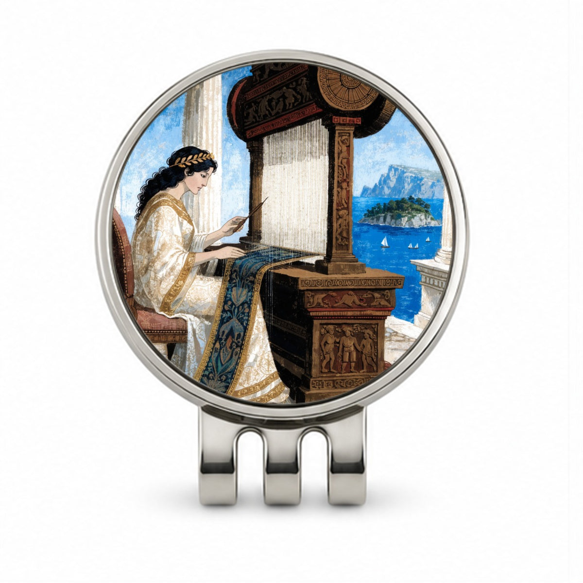 Penelope Greek Mythology Golf Hat Clip with Ball Marker