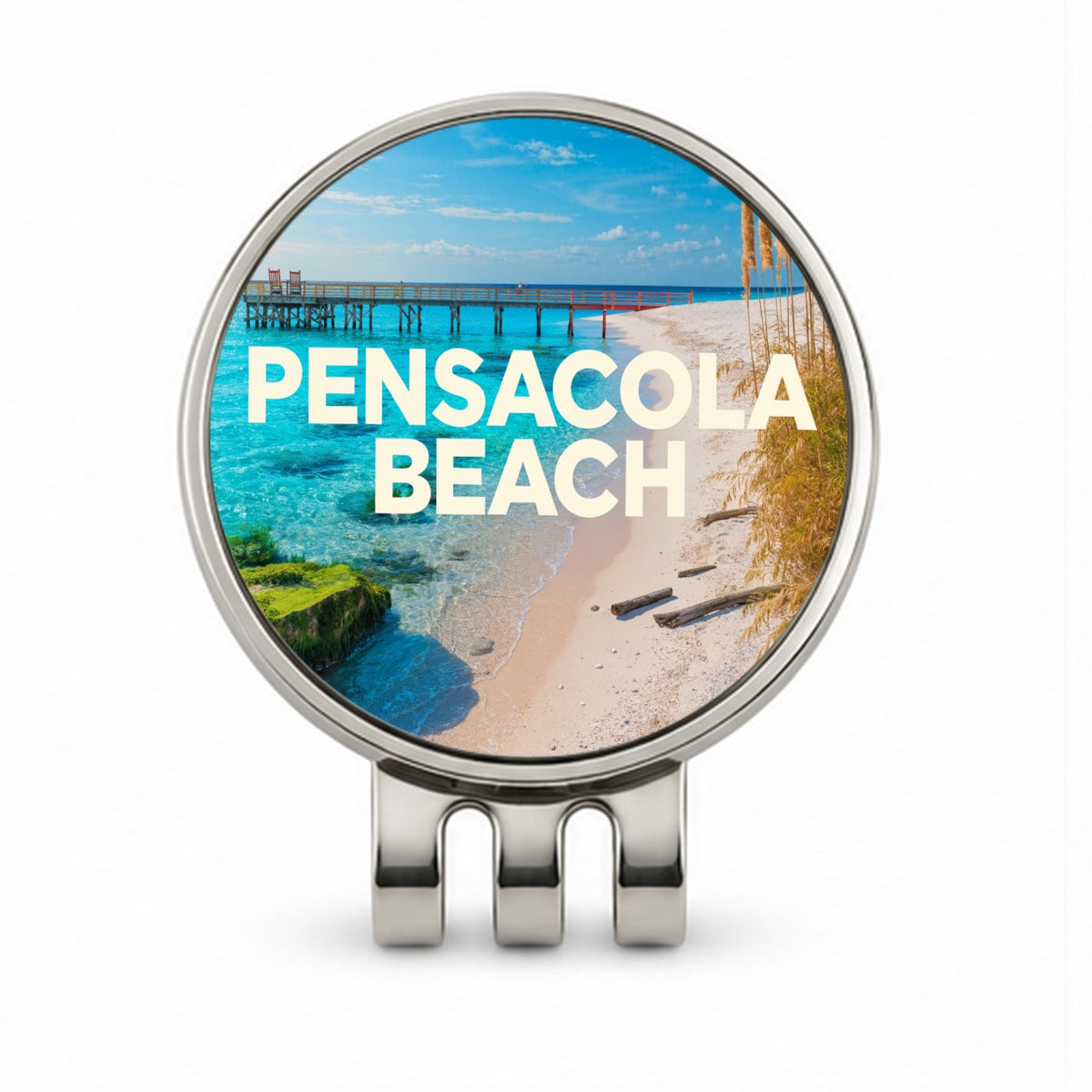 Pensacola Beach Florida Travel Golf Hat Clip with Ball Marker