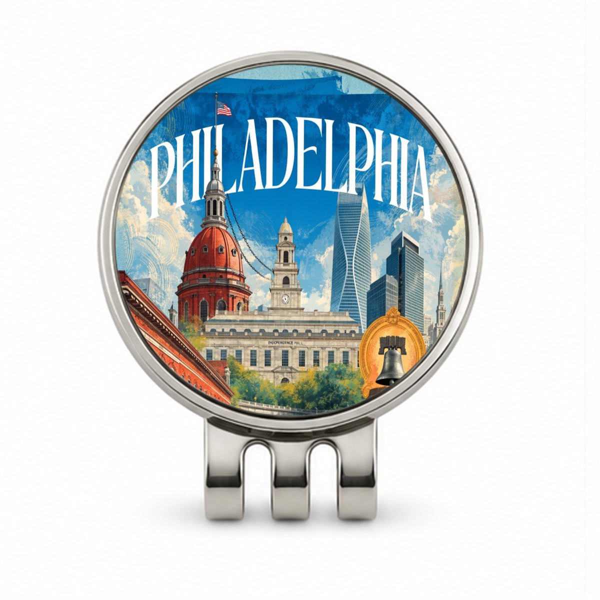 Philadelphia Pennsylvania Travel Golf Hat Clip with Ball Marker
