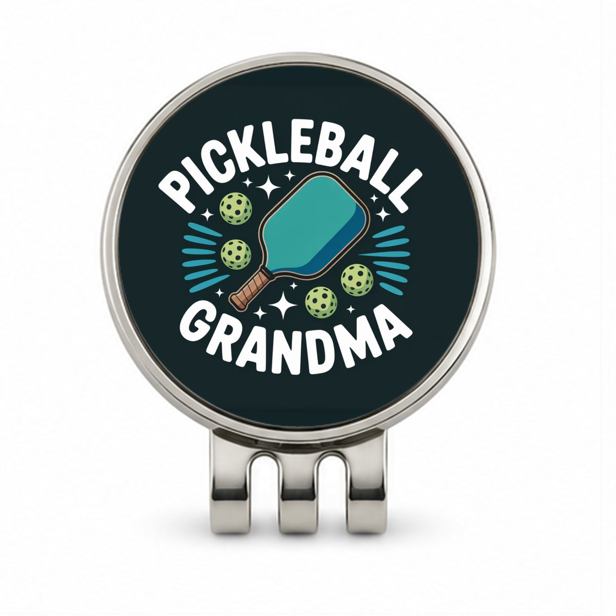 Pickleball Grandma Golf Hat Clip with Ball Marker