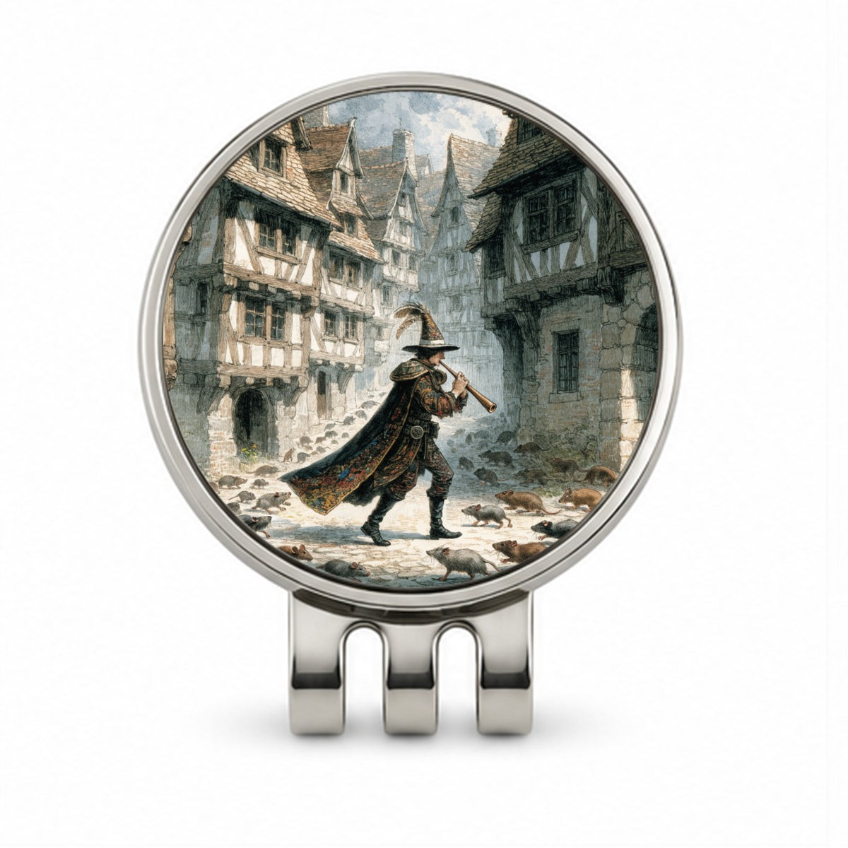 Pied Piper Fairy Tale Golf Hat Clip with Ball Marker