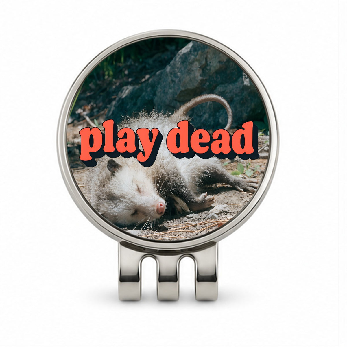 Play Dead Opossum Funny Golf Hat Clip with Ball Marker