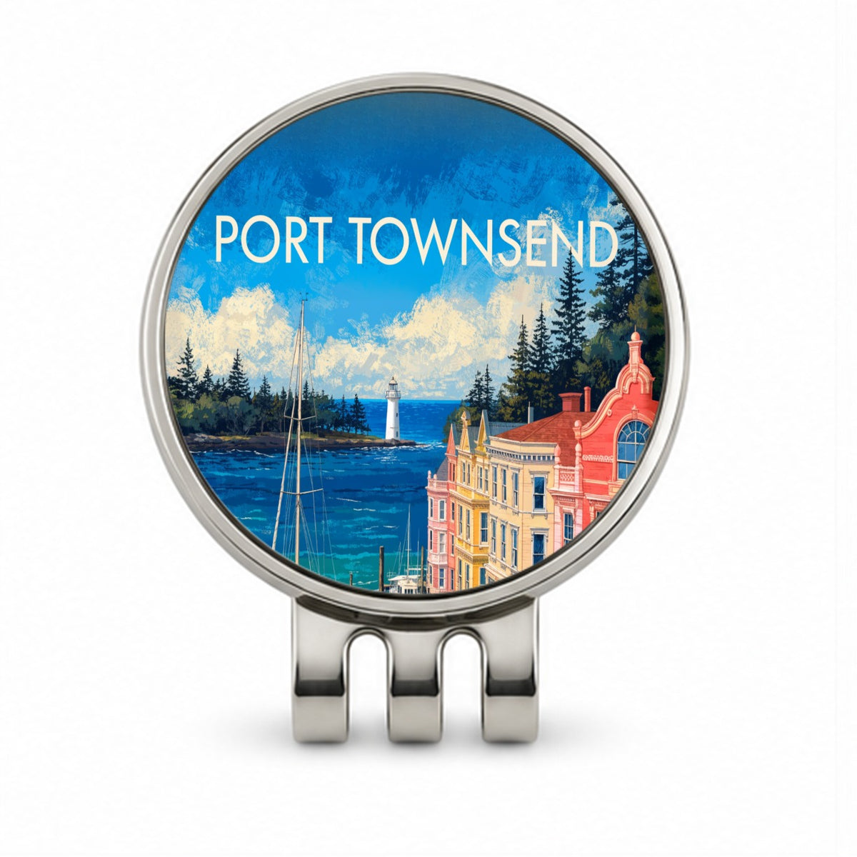Port Townsend Washington Travel Golf Hat Clip with Ball Marker