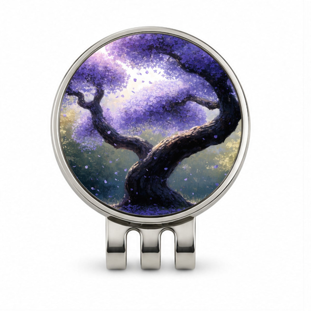 Purple Jacaranda Tree Golf Hat Clip with Ball Marker