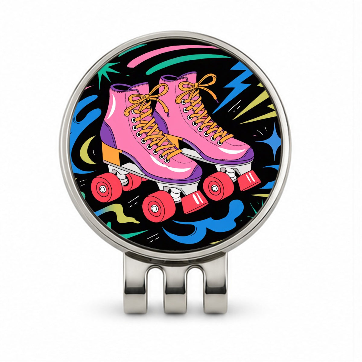 Retro Roller Skates Golf Hat Clip with Ball Marker