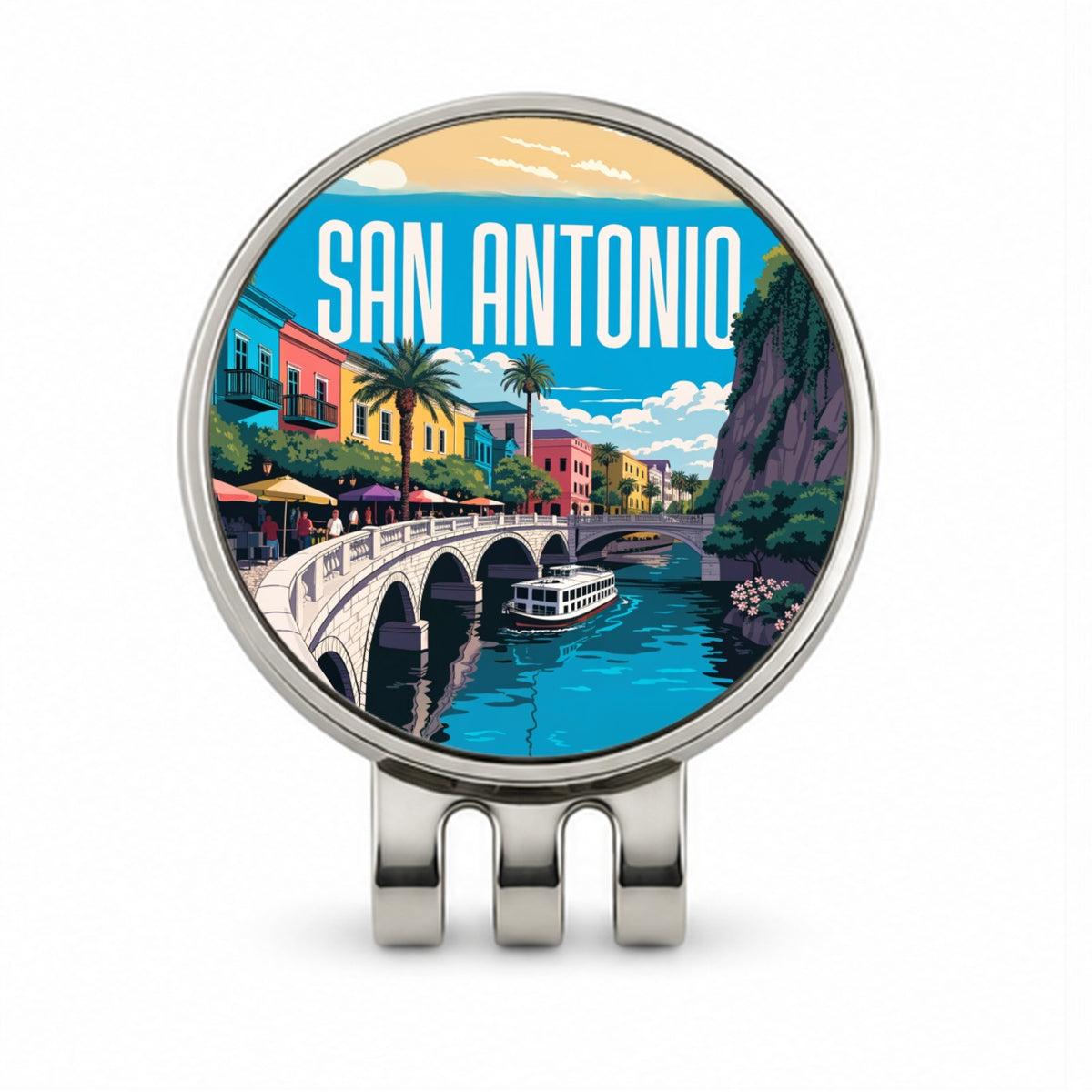 San Antonio Texas Travel Golf Hat Clip with Ball Marker
