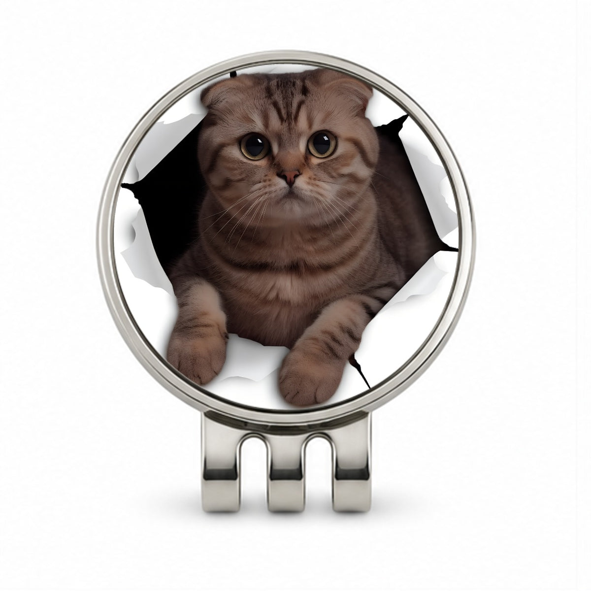 Scottish Fold Breakout Golf Hat Clip with Ball Marker