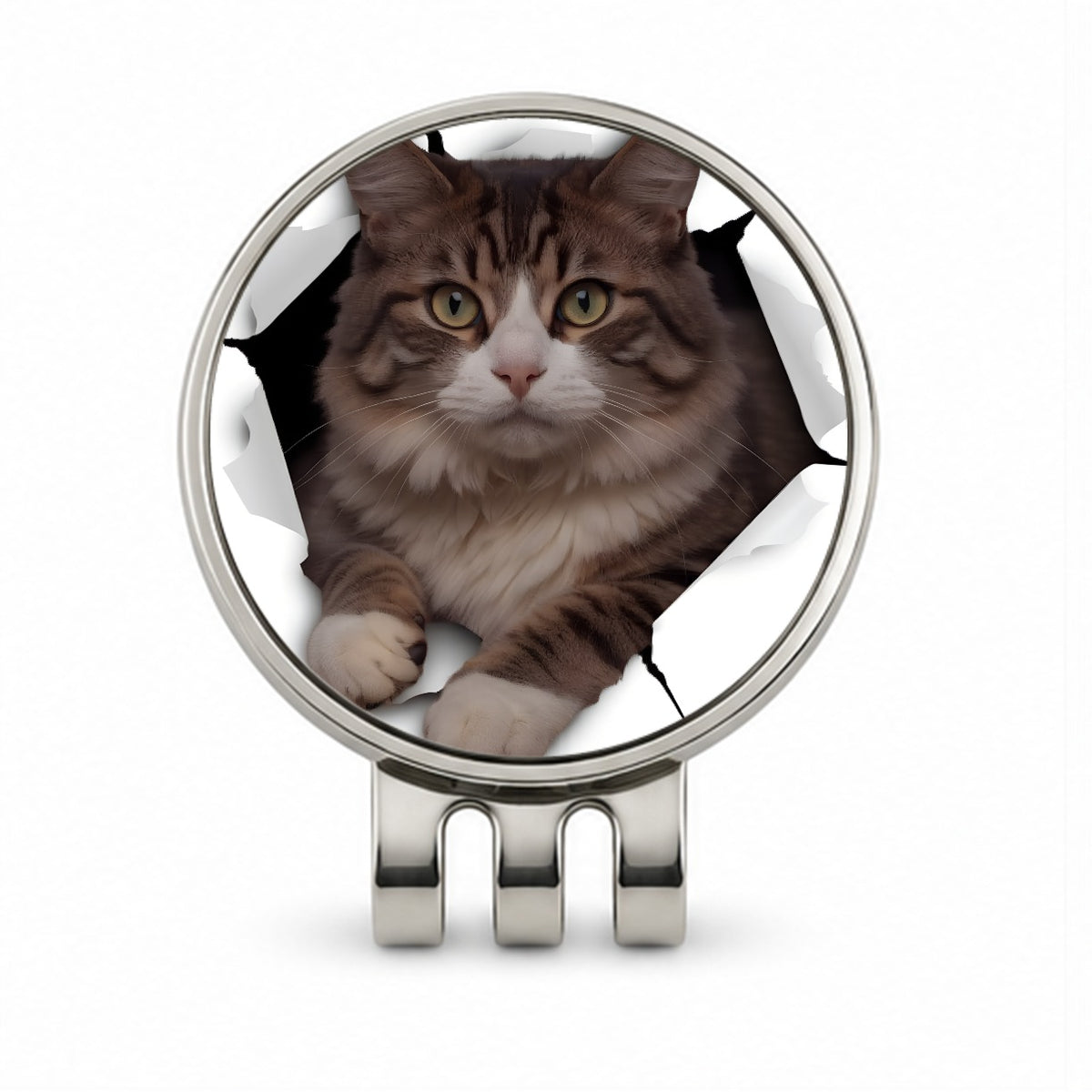 Siberian Cat Breakout Golf Hat Clip with Ball Marker
