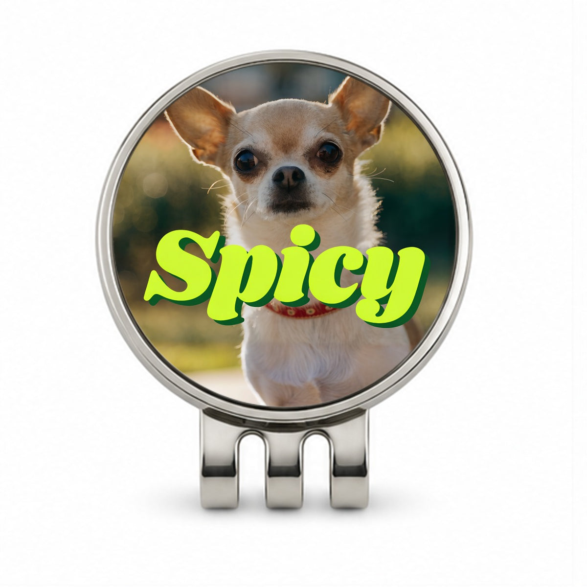 Spicy Chihuahua Dog Funny Golf Hat Clip with Ball Marker