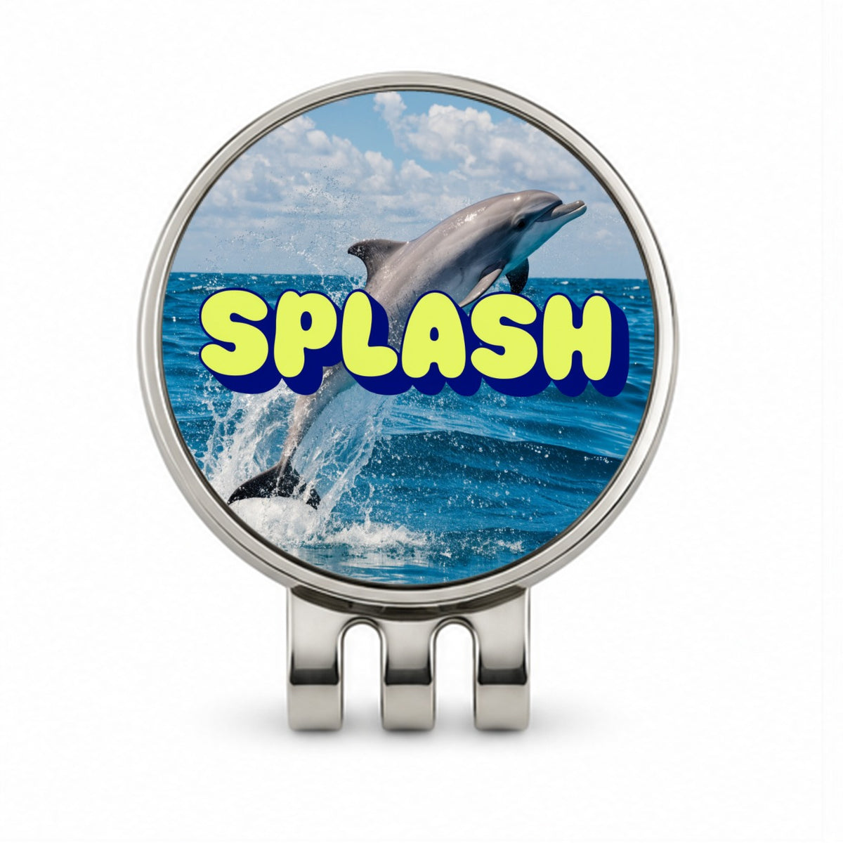 Splash Dolphin Jumping Fun Golf Hat Clip with Ball Marker
