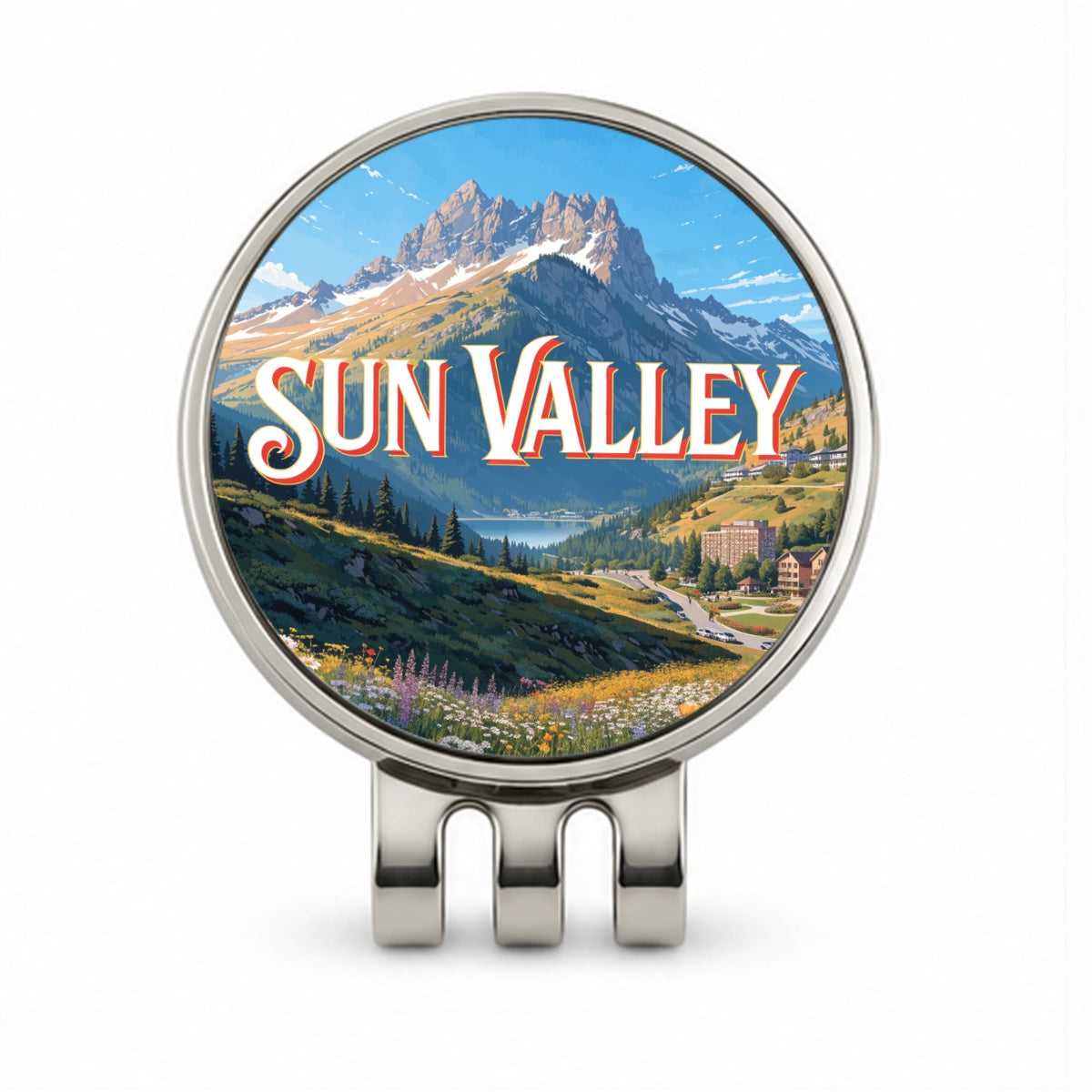 Sun Valley Idaho Travel Golf Hat Clip with Ball Marker