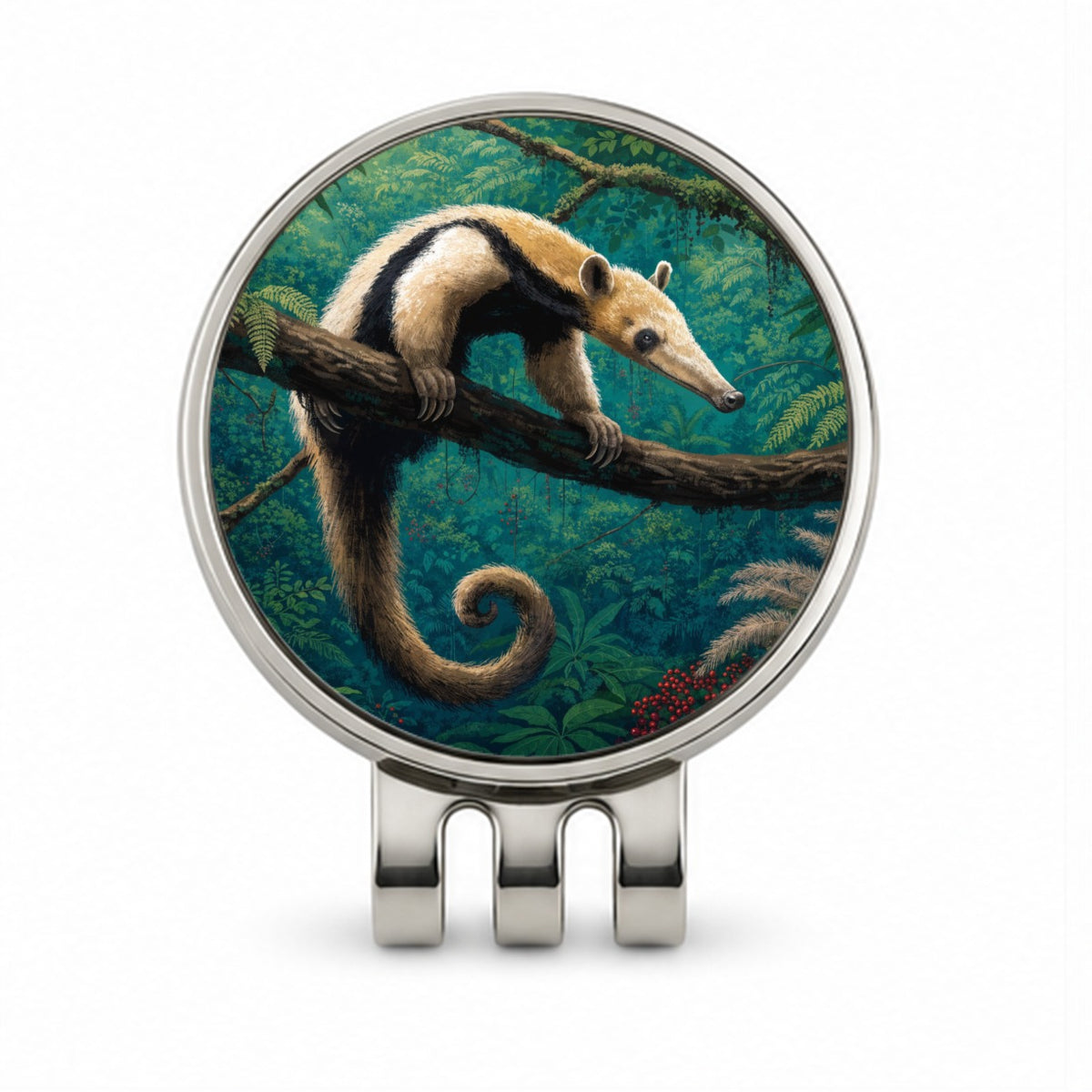 Tamandua Tropical Forest Golf Hat Clip with Ball Marker