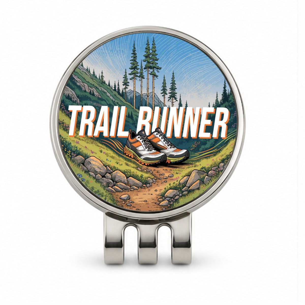 Trail Runner Running Golf Hat Clip with Ball Marker