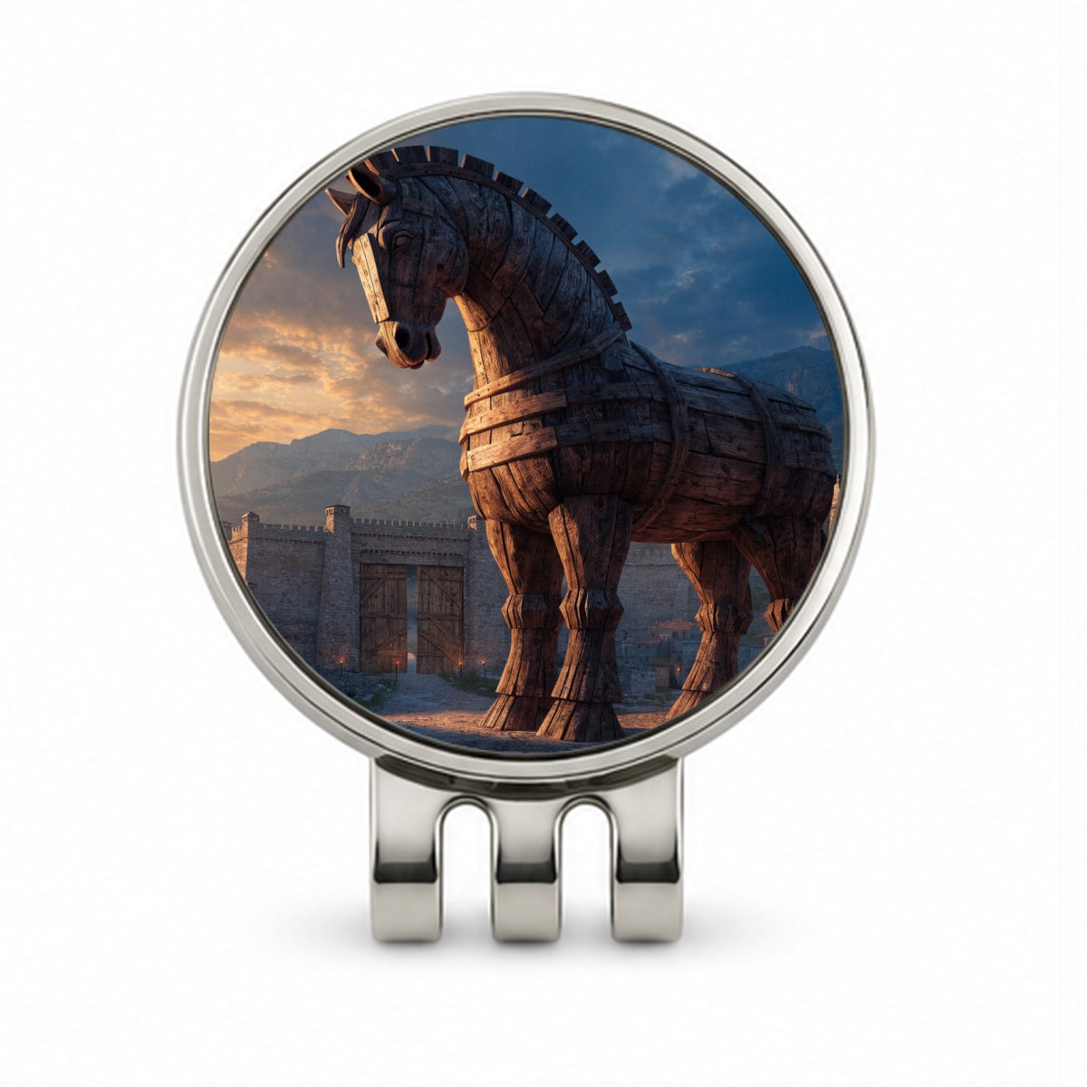 Trojan Horse Ancient Troy Greek Golf Hat Clip with Ball Marker