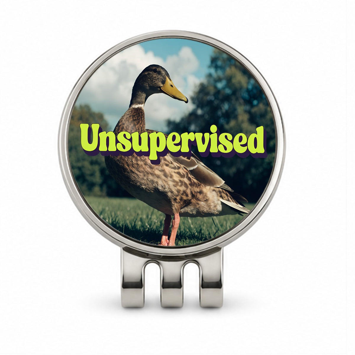 Unsupervised Duck Funny Golf Hat Clip with Ball Marker