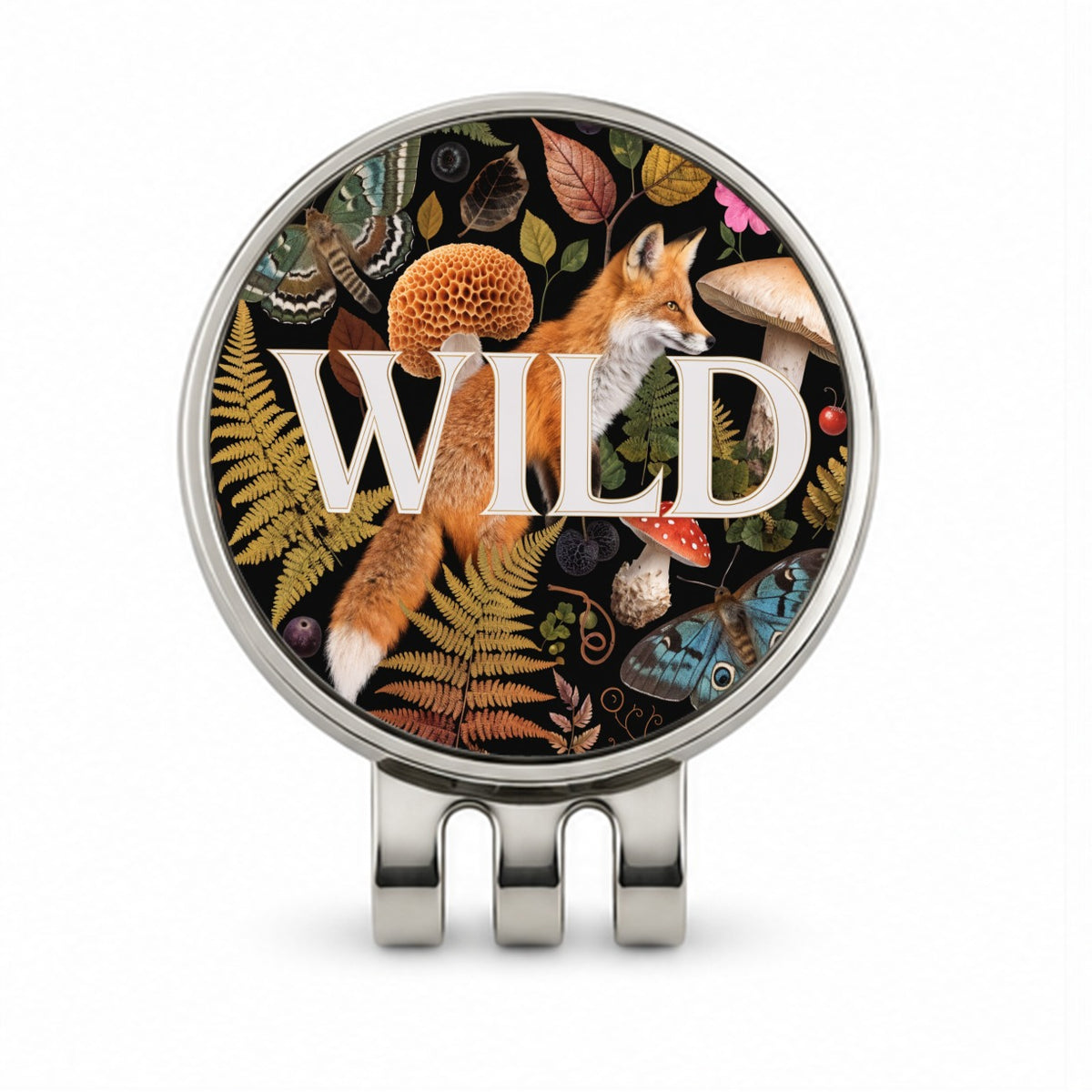 Wild Fox Woodland Wildlife Golf Hat Clip with Ball Marker