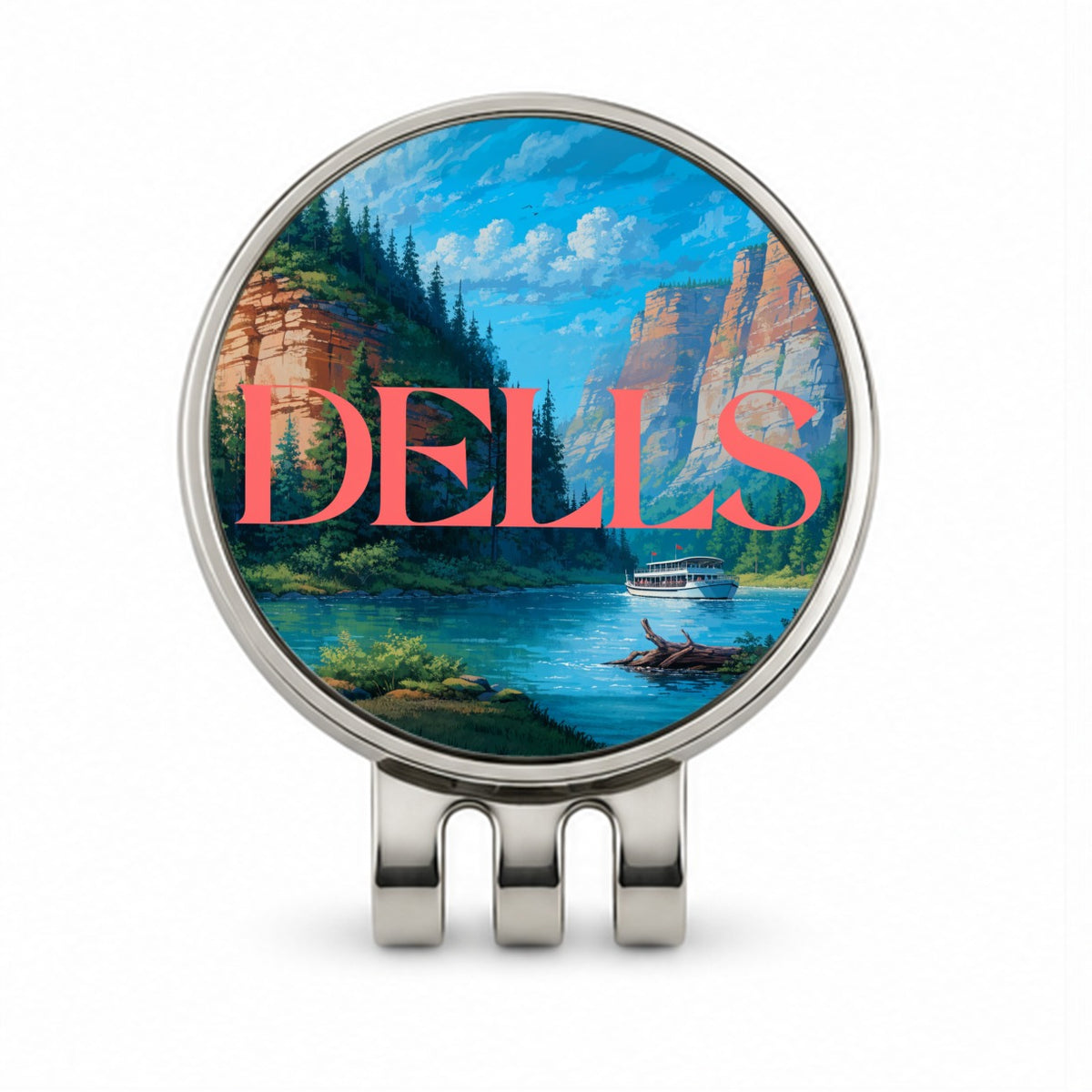 Wisconsin Dells Travel Golf Hat Clip with Ball Marker