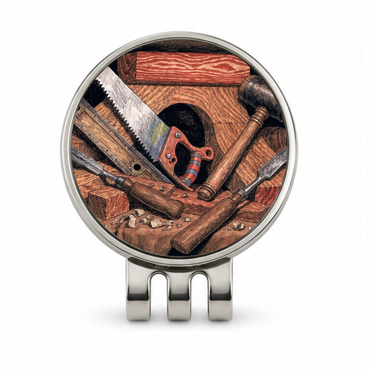 Woodworking Tools Workshop Golf Hat Clip with Ball Marker