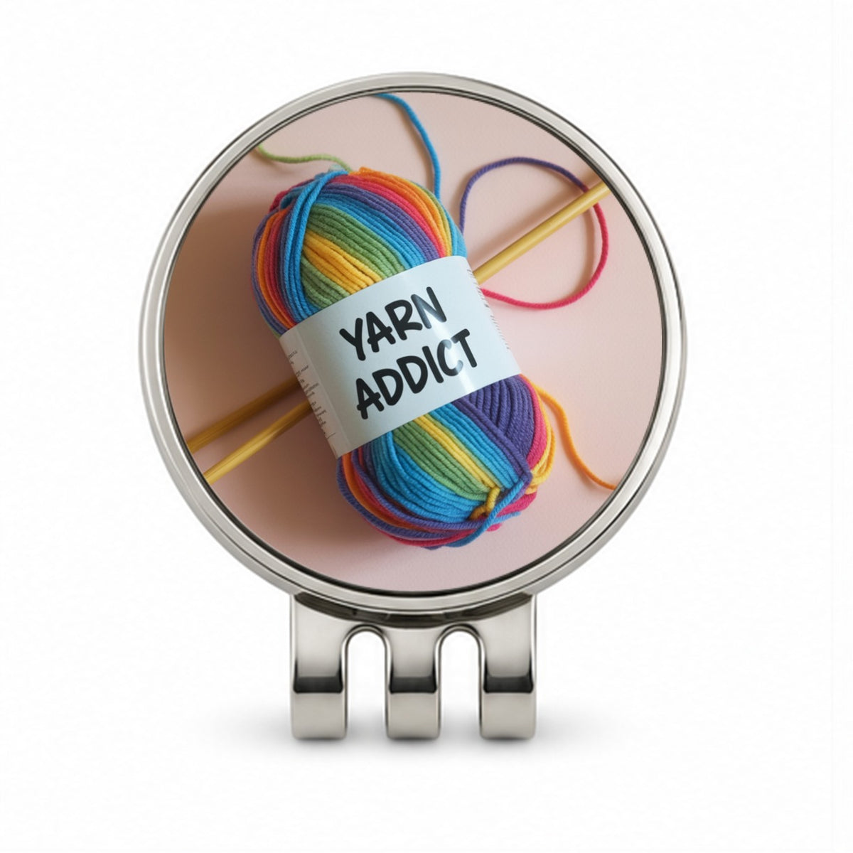 Yarn Addict Knitting Knitter Crochet Golf Hat Clip with Ball Marker