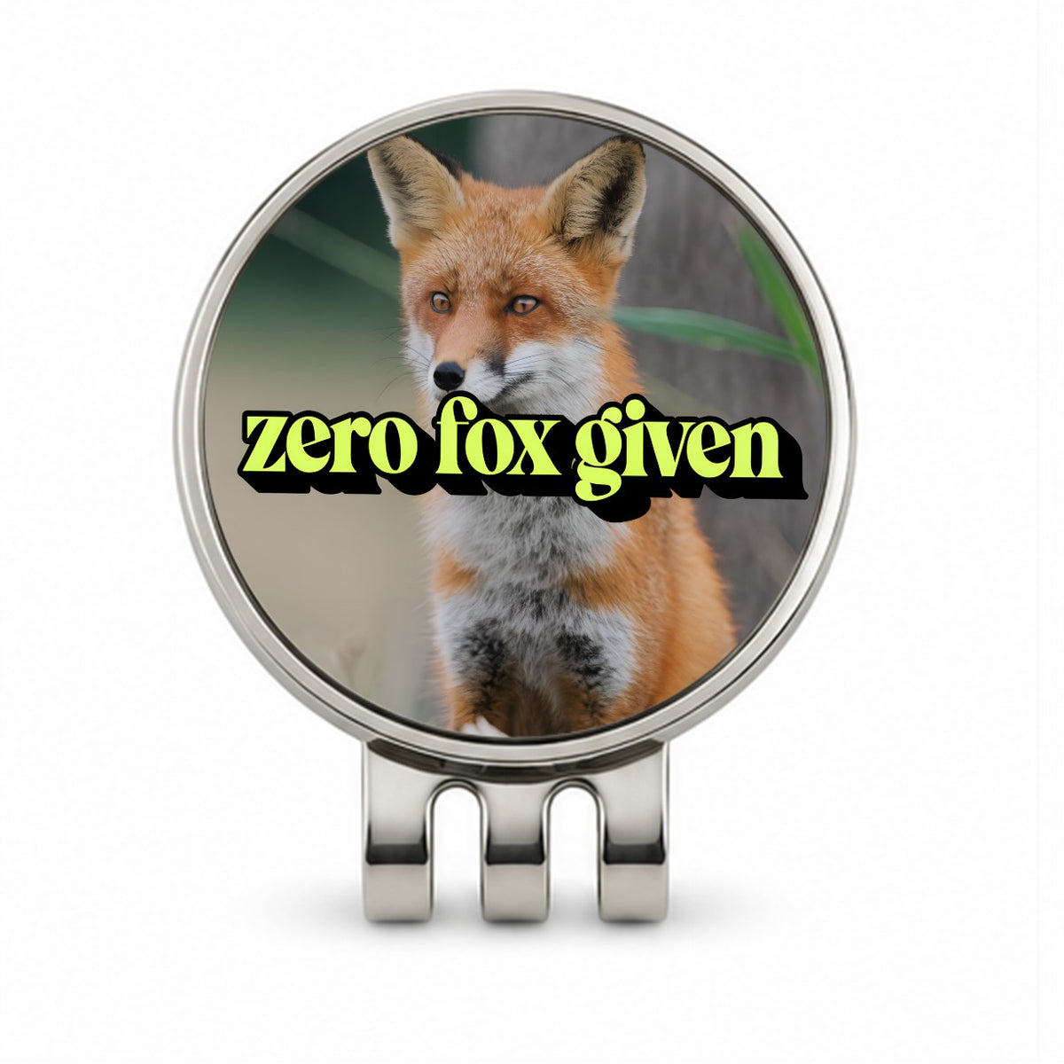 Zero Fox Given Funny Golf Hat Clip with Ball Marker