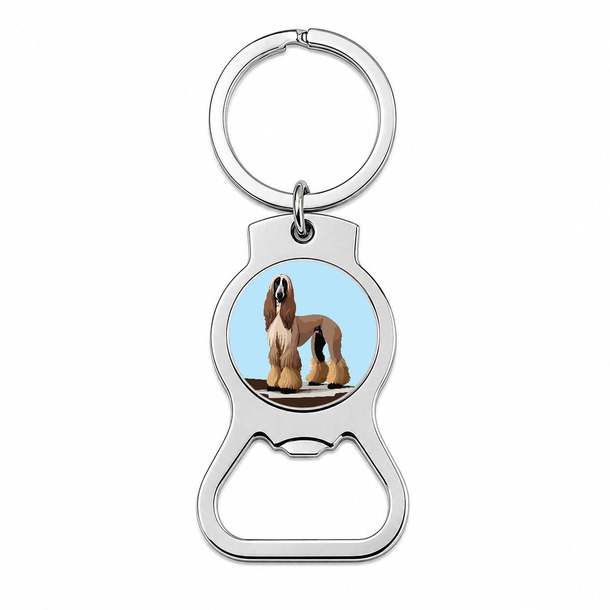Afghan Hound Dog Standing Bottle Opener Keychain