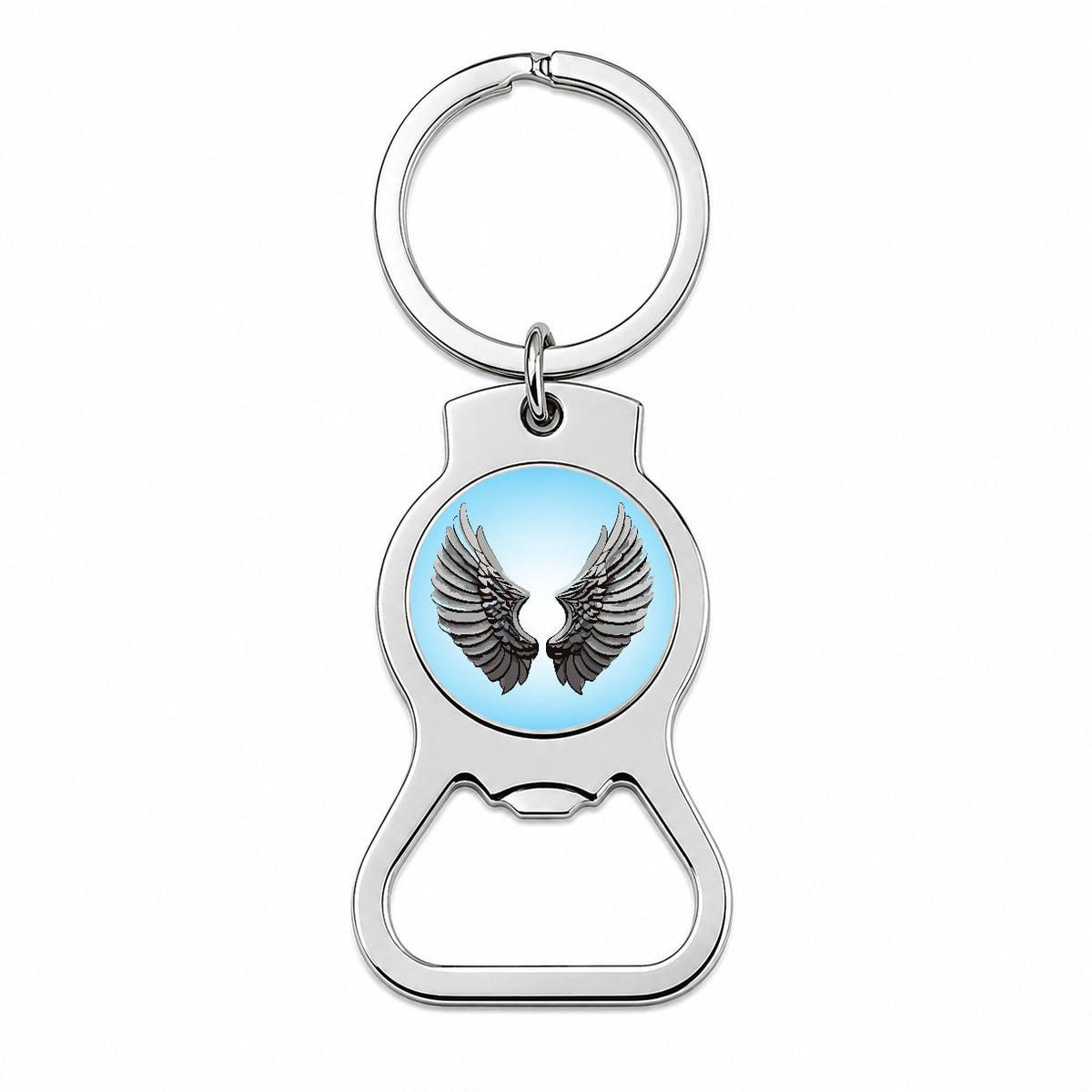 Angel Wings Pair Bottle Opener Keychain