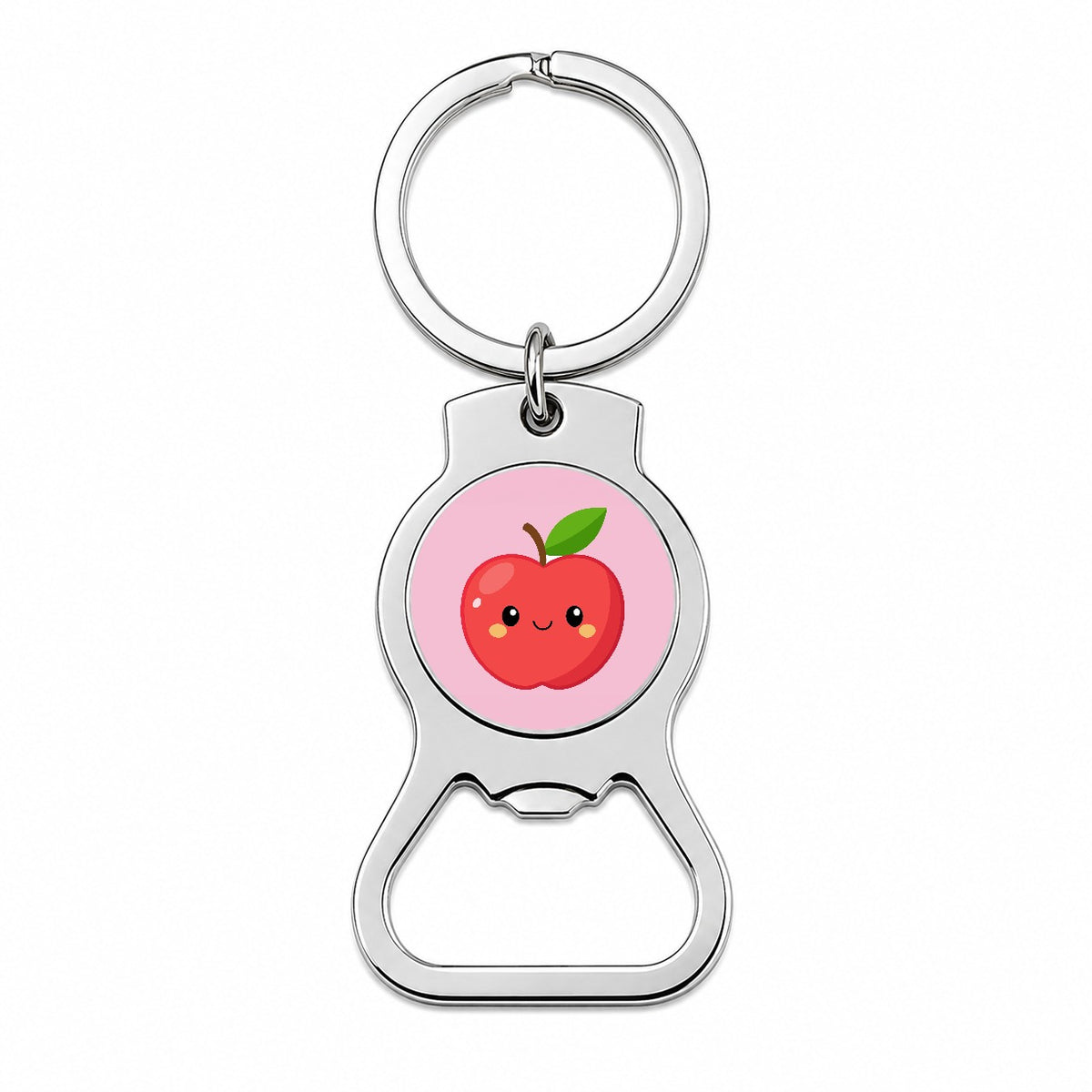 Apple Cute Happy Fruit Teacher Bottle Opener Keychain