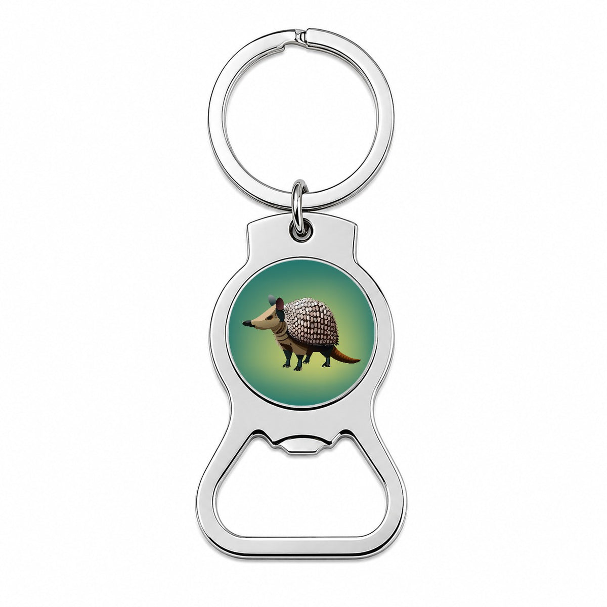 Armadillo Standing Bottle Opener Keychain