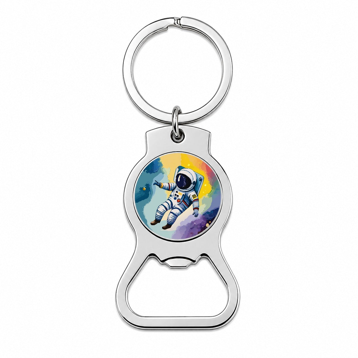Astronaut Floating in Space Astronomy Bottle Opener Keychain