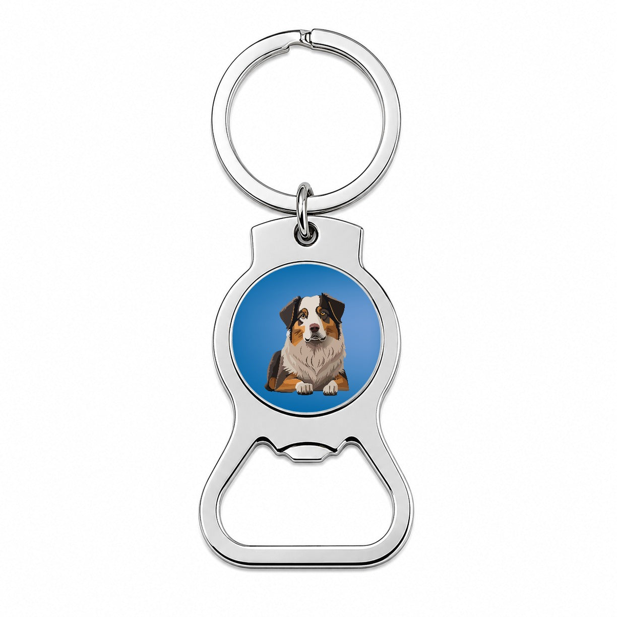 Australian Shepherd Dog Bottle Opener Keychain