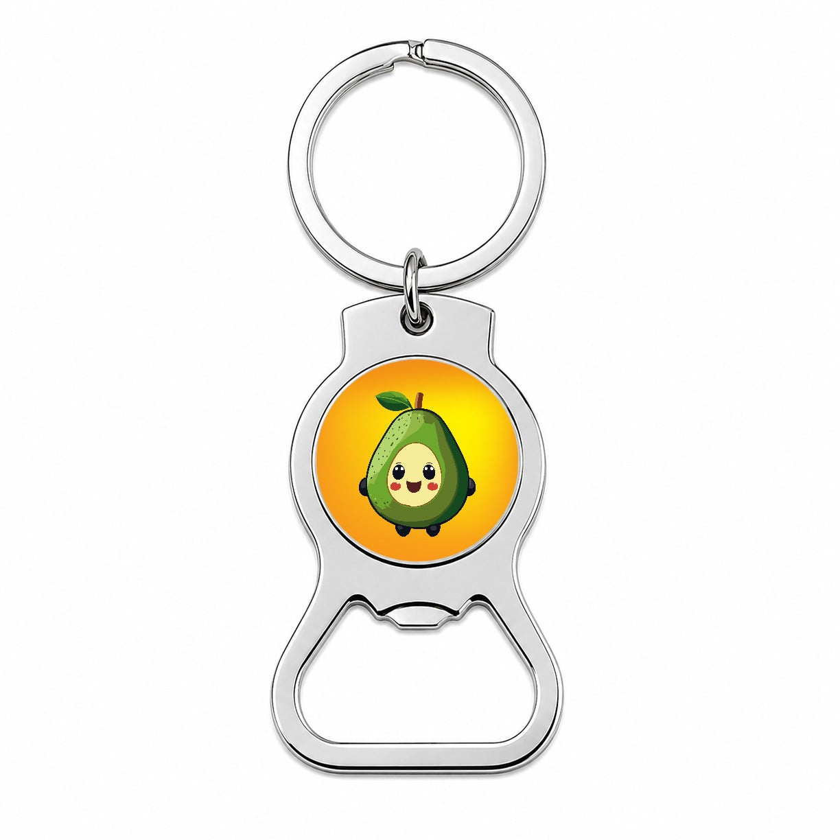 Avocado Smiling Funny Bottle Opener Keychain