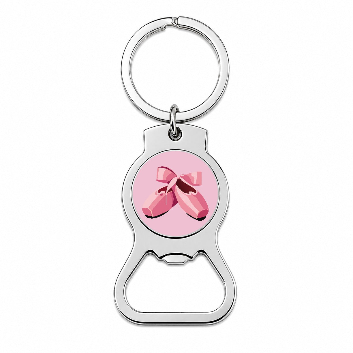 Ballet Shoes Pink with Bow Ballerina Bottle Opener Keychain